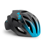 MET rivale black shaded cyan zwart blauw race fiets helm - zeer lichte racefiets helm van 230 gram