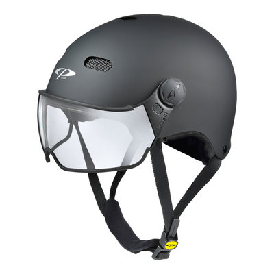 CP Carachillo E-Bike Helm schwarz - Wählen Sie aus klar oder selbsttönend Visier - Auch Nr.1 für Brillenträger!