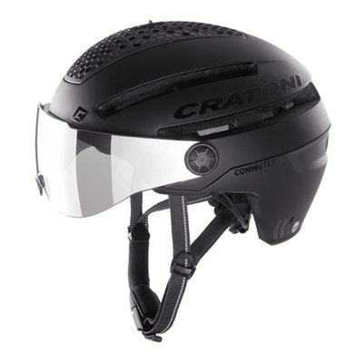 Cratoni Commuter zwart mat - Pedelec Helm mit visier ,led licht & Reflectors