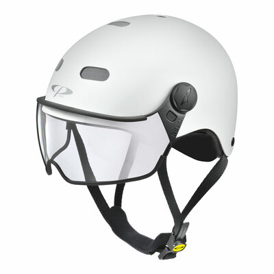 CP Carachillo E-Bike Helm weiss - Wählen Sie aus klar oder selbsttönend Visier - Auch Nr.1 für Brillenträger!