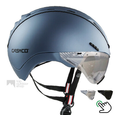 Casco Roadster Blau e Fahrradhelm + Karbon-Visier (2 zur Wahl) - Kostenlose Montage!