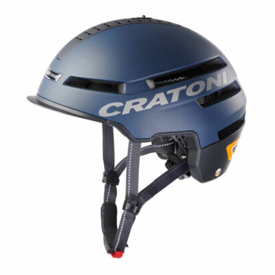 Cratoni Smartride 1.2 blau - Pedelec Helm mit Lautsprechern, Licht und App - Kann mit Visier