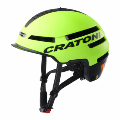 Cratoni Smartride 1.2 neon gelb - Pedelec Helm mit Lautsprechern, Licht und App - Kann mit Visier