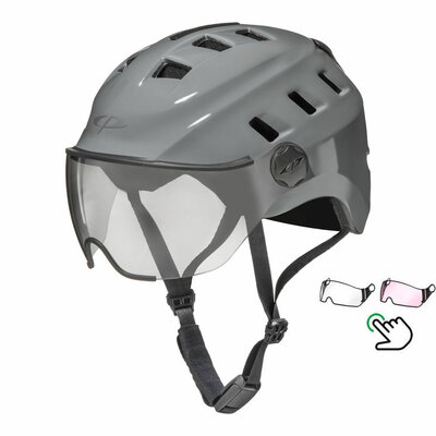 CP Chimo Grau - E Bike Helm mit Licht - Wähl aus 2 Visierarten