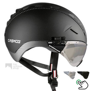 casco roadster zwart e bike helm met vizier carbonic 04.5016.U of 04.5015.U