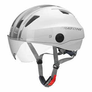 Cratoni Evo white silver shiny 57-61cm - e bike helm mit visier